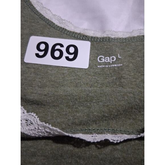 Y2K Vtg Gap Womens size Large Lace Cotton Grungecore Preppy Academia Cami Top - Picture 9 of 12
